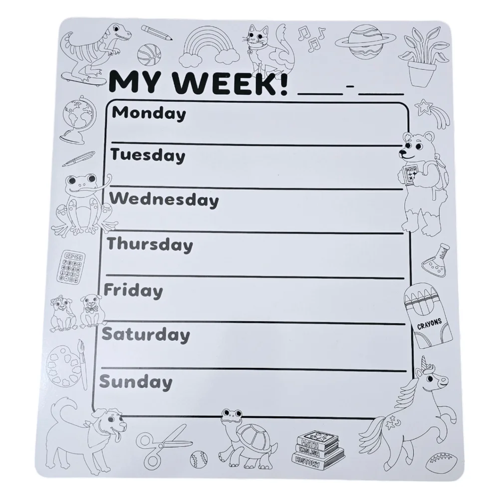 New Kids Weekly Dry Erase Board Planner Whiteboard 15.5